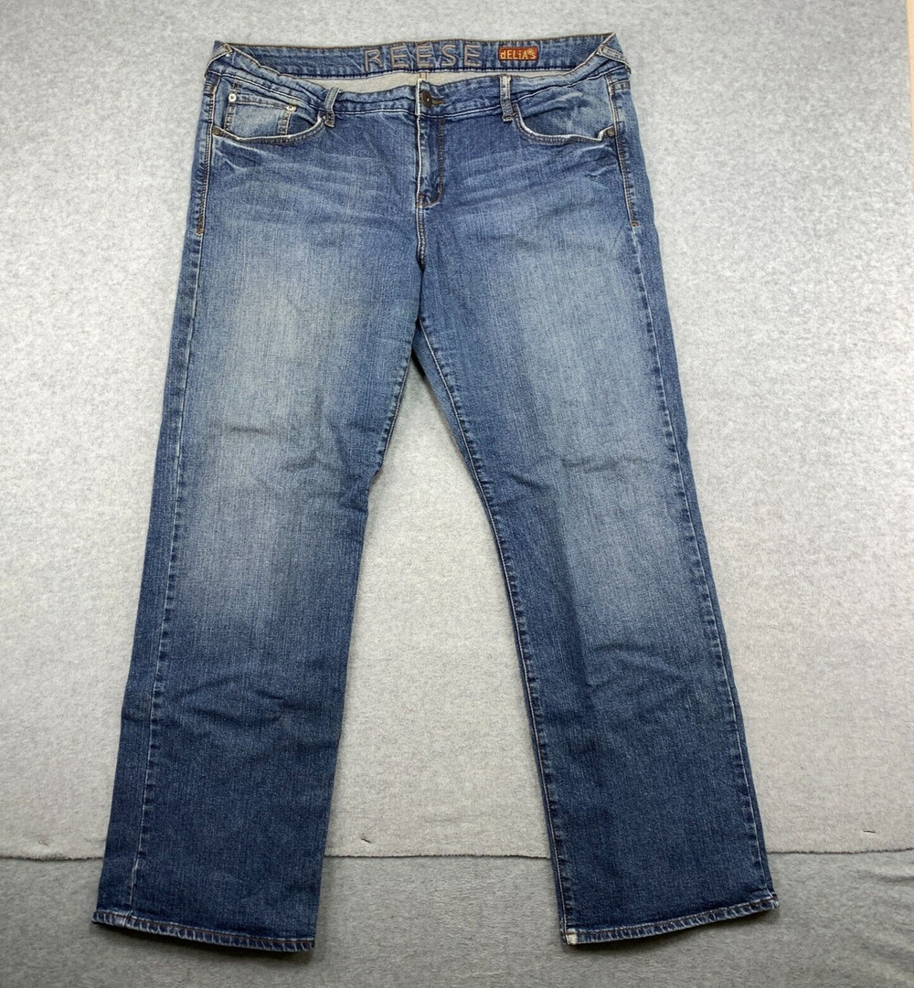 dELiAs Reese Bootcut Flap Rear Pocket Denim Jeans Blue Womens Size 19/20 90s Y2K - Picture 1 of 12
